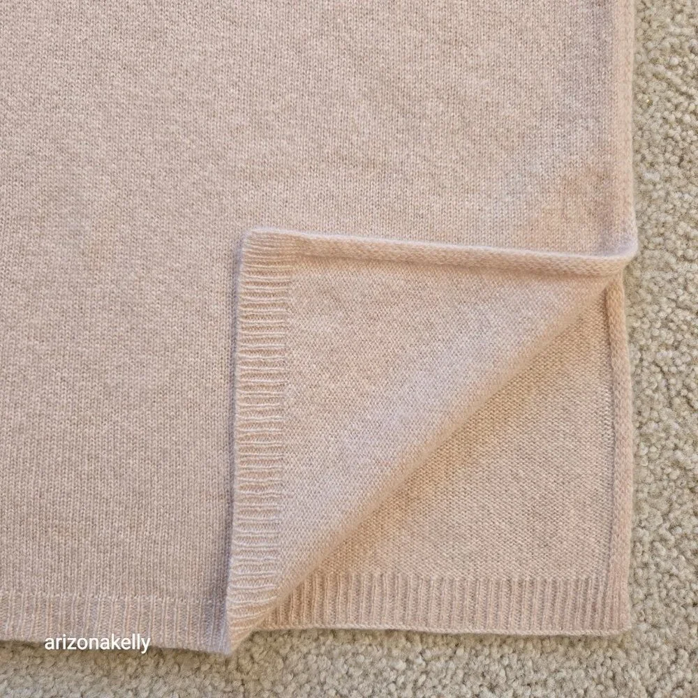 Thicker Cashmere Knit Scarf Tan